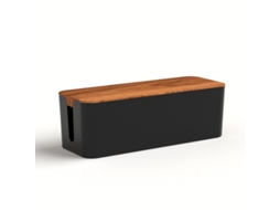 Eleve Seu Espaço, Organizador De Fios Ocultos, Estilo De Madeira Para Casa E Escritório, 40 Cm X 15 Cm X 13 Cm, Pés De Borracha Antiderrapantes, Mater