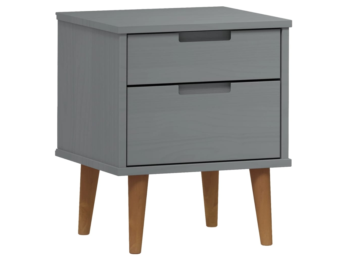 Maison Exclusive - Mesa De Cabeceira Molde 40x35x48 Cm Pinho Maciço Cinza