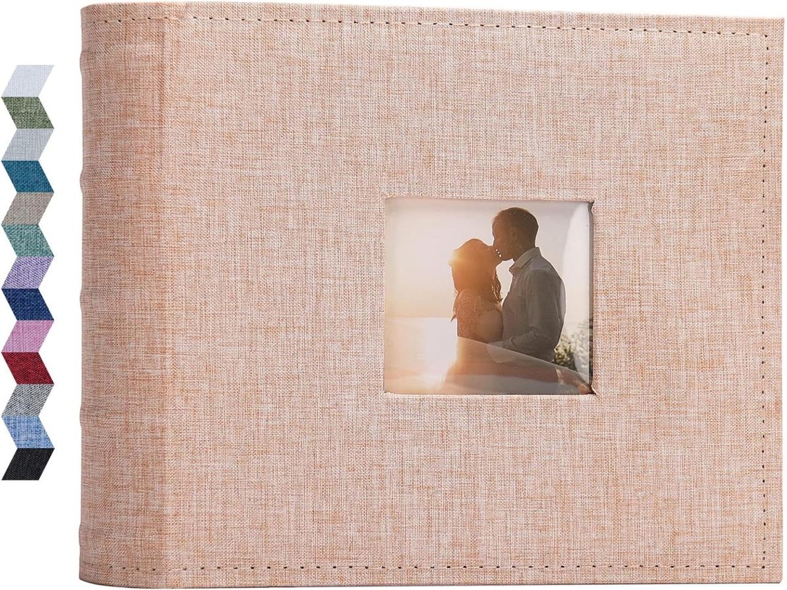 Álbum Fotográfico Lurelia para Casamento, 100 Bolsas, 15 Cm, Capa De Linho