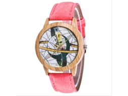 Relógio de Pulso Casual de Quartzo com Pulseira de Cowboy Rosa Zhoulianfa