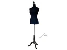 Manequim de Costura Feminino Polietileno, Madeira de Pinho, Tubo de Metal Cor Preto 36x0x168 Cm Homcom