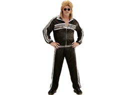 Fato de treino anos 80 preto e prateado para homem