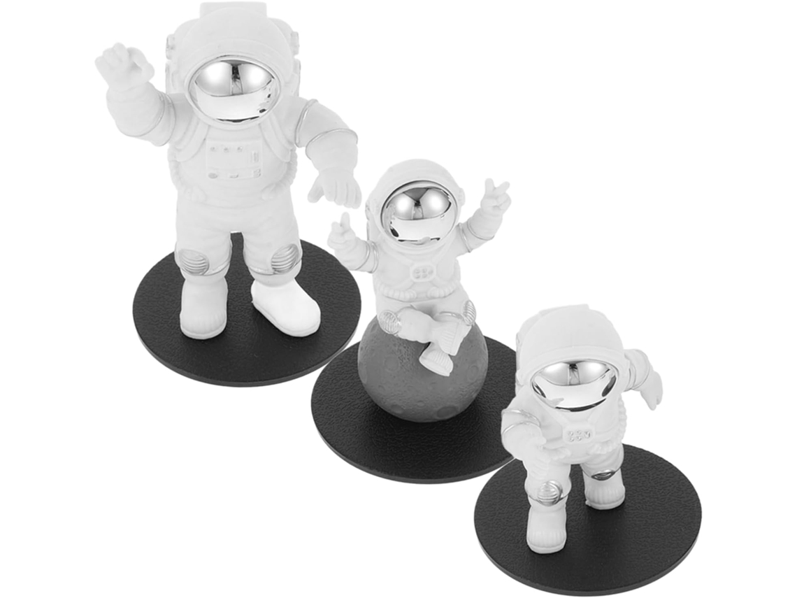Conjunto de 3 peças de acessórios decorativos para painel de carro com tema de astronauta.
