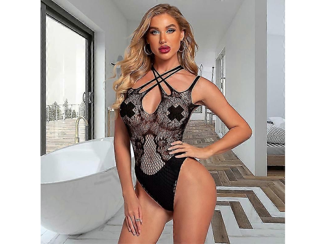 _body Sexy Transparente de Verão Sem Mangas Lingerie Feminina Slim Casual Inverno