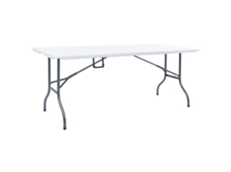 Vidaxl Mesa De Jardim Dobrável 180x72x72 Cm Pead Branco