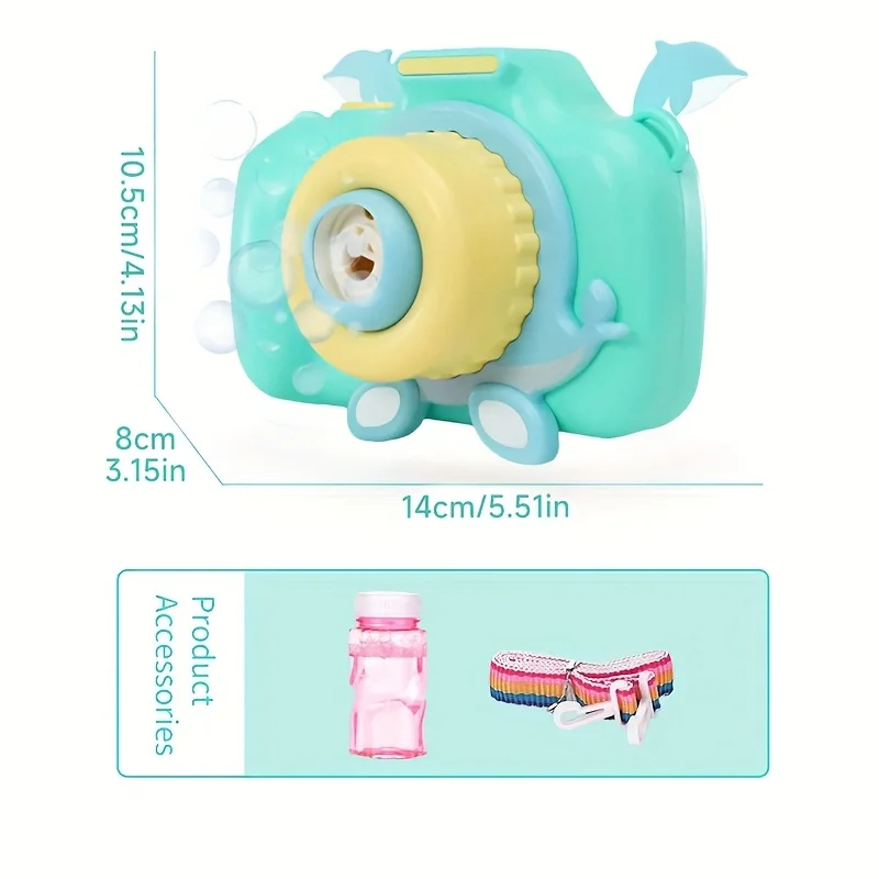 (amarelo) Máquina De Bolhas De Sabão Com Câmera De Desenho Animado, Máquina De Bolhas De Sabão Automática