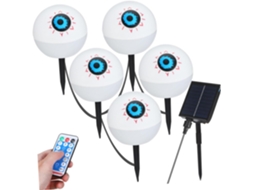 Luzes Solares Em Formato De Olhos Para O Halloween, Luminárias Em Estacas Para Decoração De Jardins E Entradas De Garagem.