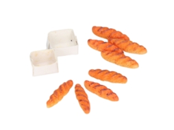 Primerox 40 Peças Pão Miniatura Casa Boneca Material Resina Seguro com 10 Bases Presente Infantil