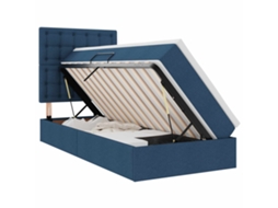 Conjunto 1 Estrutura Da Cama Vidaxl Azul Tecido (90 X 200 Cm)