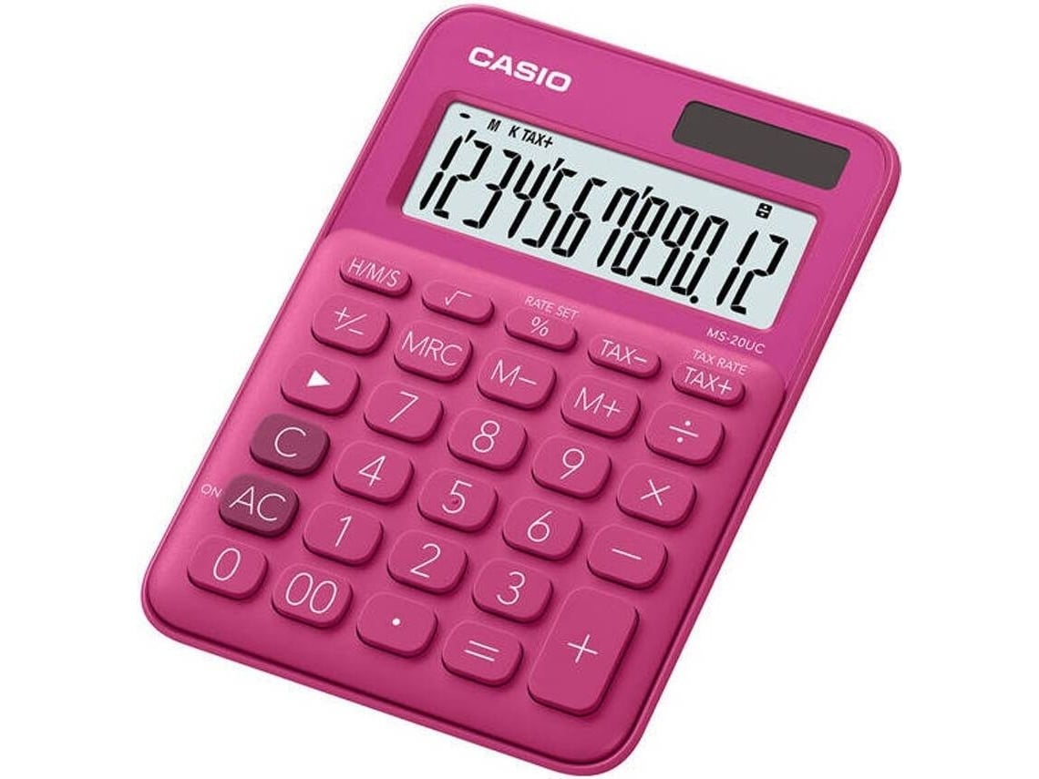 Calculadora Básica CASIO MS-20UC-RD Vermelho (12 dígitos)
