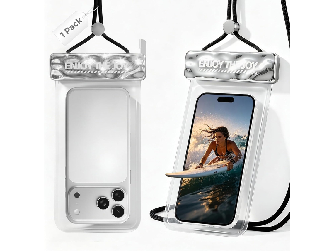 Capa Ipx8 Prata/preta Ondulada P/ Telas 7,2"