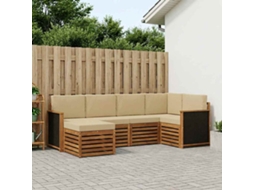 Vidaxl Conjunto De Sofás Para Exterior 5 Unid. Natural