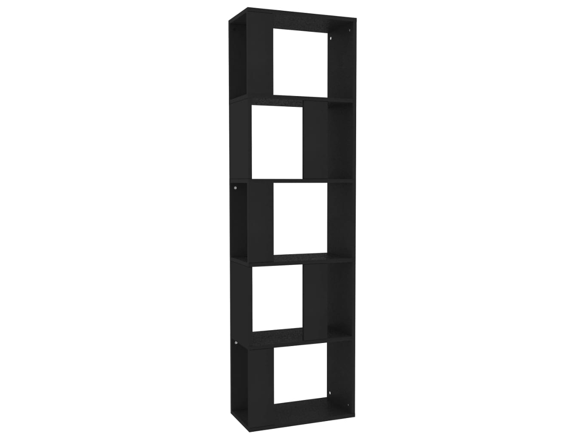 Conjunto 1 Armário De Livros Vidaxl Preto Derivados De Madeira (45 X 24 X 159 Cm)