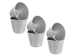 2026 molde de Pudding Mini, 6 Piezas Molde de Pastel Aluminio Anodizado Antiadherente para Hornear Postres Individuales