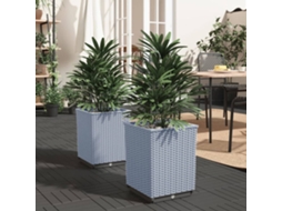 Vidaxl Vasos/floreiras 2 Pcs 30x30x37 Cm Polipropileno Cinzento-claro
