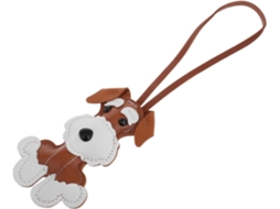 Chaveiro Fofo De Cachorro De Desenho Animado Em Couro Pu.