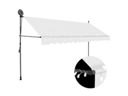 Vidaxl Toldo Retrátil Manual Com Led 400 Cm Creme