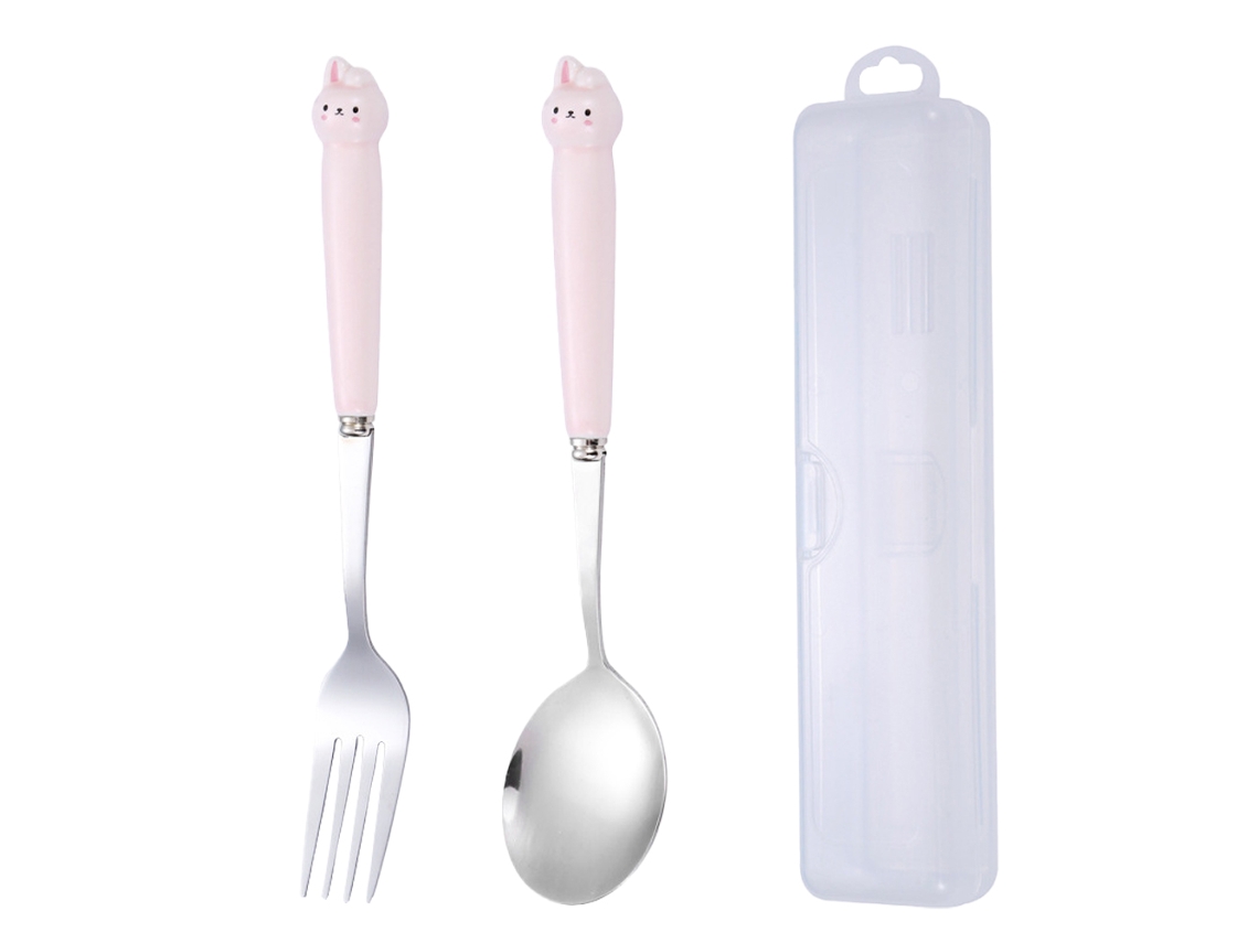 Conjunto de Talheres para Crianças com Estojo Colher e Garfo NEVEANCE