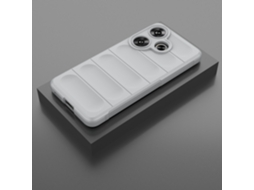 Capa Hexinyigjly Para Redmi Turbo3/poco F6 Antichoque Com Toque Sensorial Cinza Claro