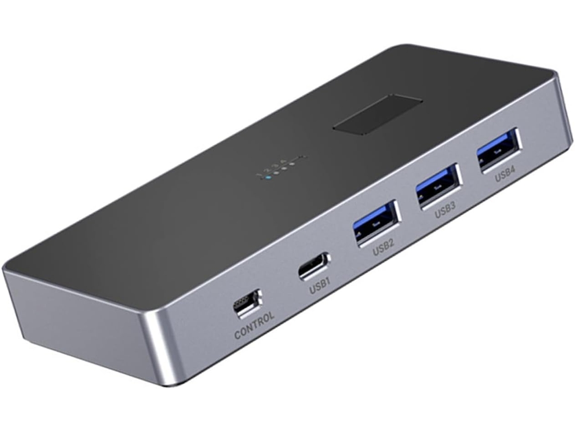 Switcher Usb 3.0 Para 4 Computadores E Teclados, Hub Compartilhamento