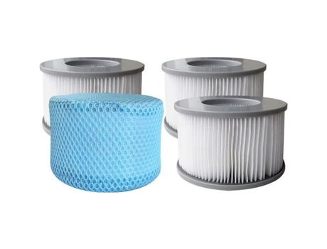 Conjunto de 4 cartuchos filtrantes para spa inflável MSPA - Branco
