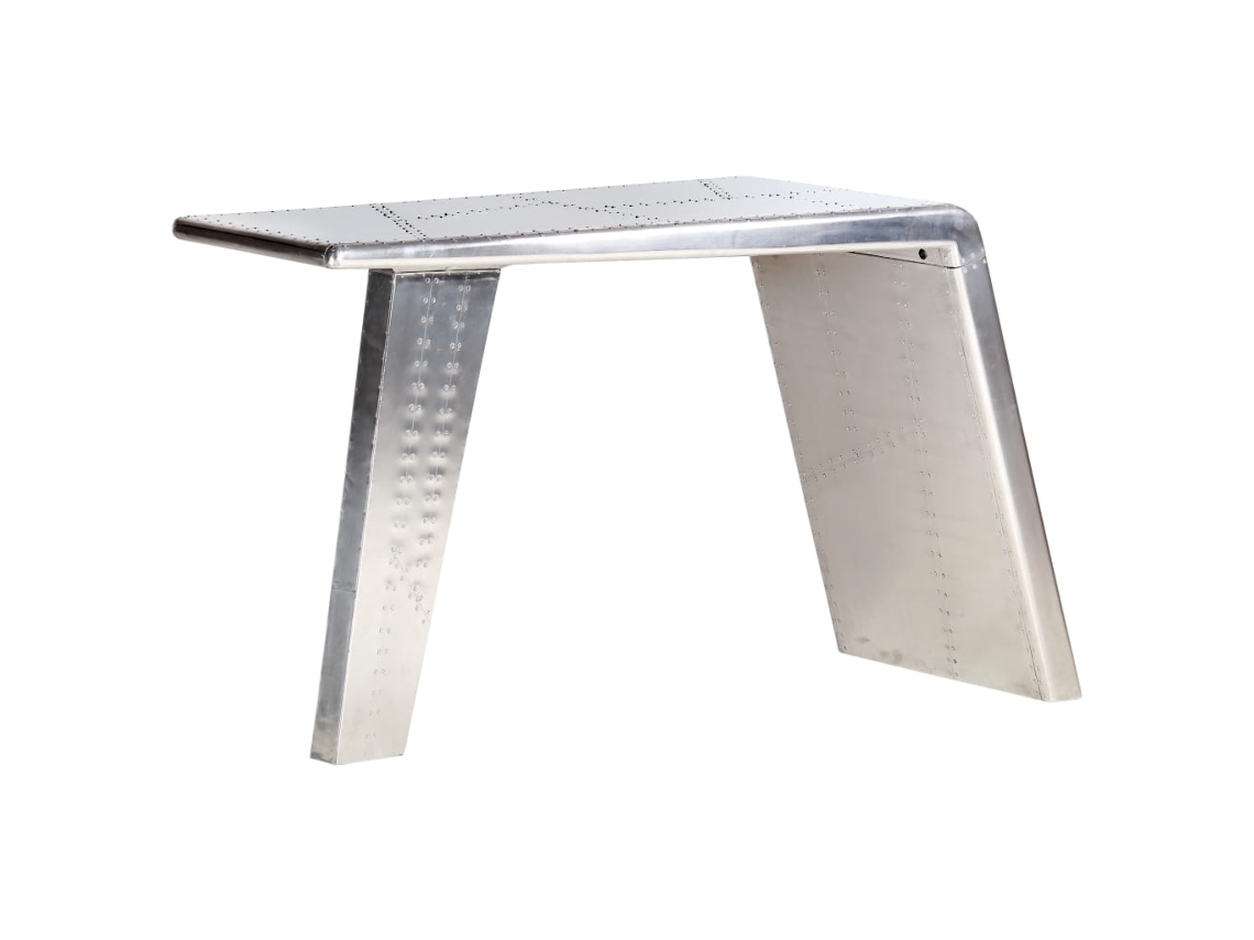 Vidaxl Secretária Aviador 112x50x76 Cm Metal Prateado