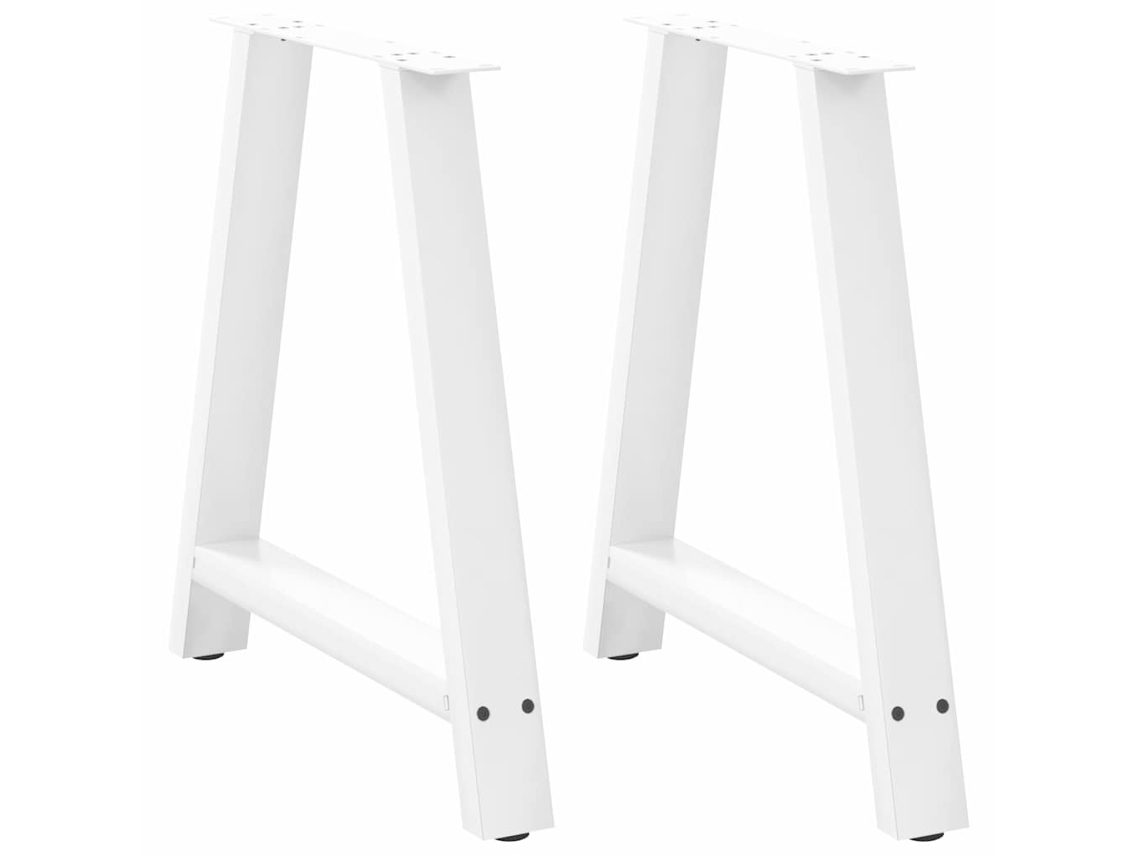 Vidaxl Pés Para Mesa De Jantar Em Formato A, 2 Peças, Branco, 80x (72-73) Cm, Aço