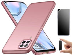 Kit Capa, Película e Suporte Huawei P40 Lite e Ultimatte Turtleshell Rígido Rosa