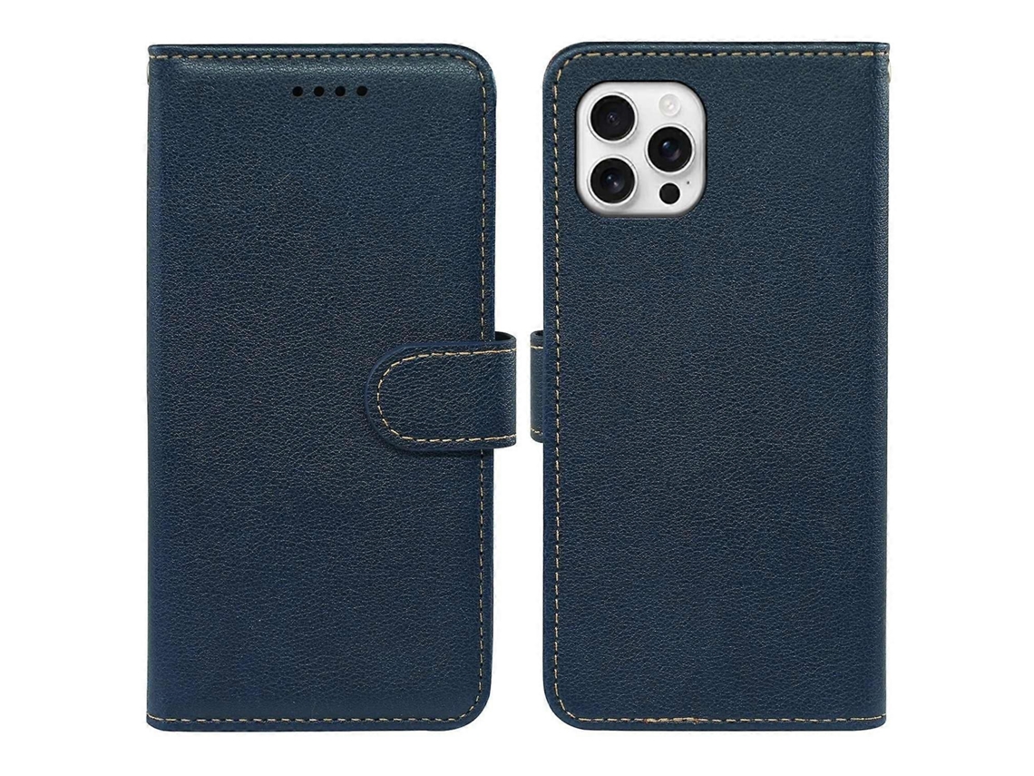 Capa De Couro Com Textura De Lichia E Fecho Magnético Para Iphone 15 Pro Max Com Bloqueio Rfid