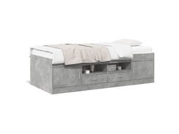 Sofá cama com Gavetas Sem Colchão Cinzento Cimento 90x190 cm MAISON EXCLUSIVE