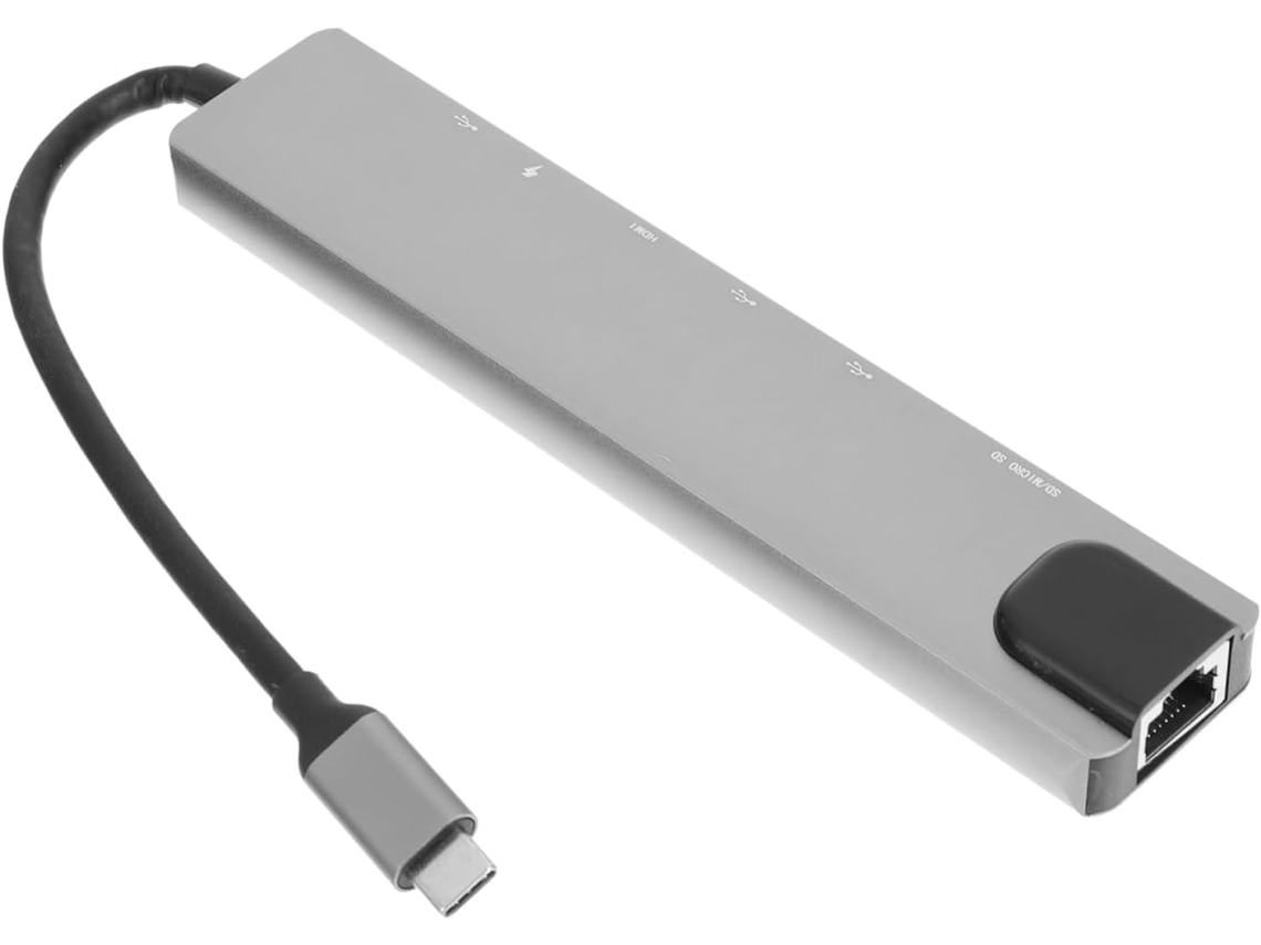 Hub Adaptador Multiportas Usb-c Prateado Com Saída De Vídeo 4k,