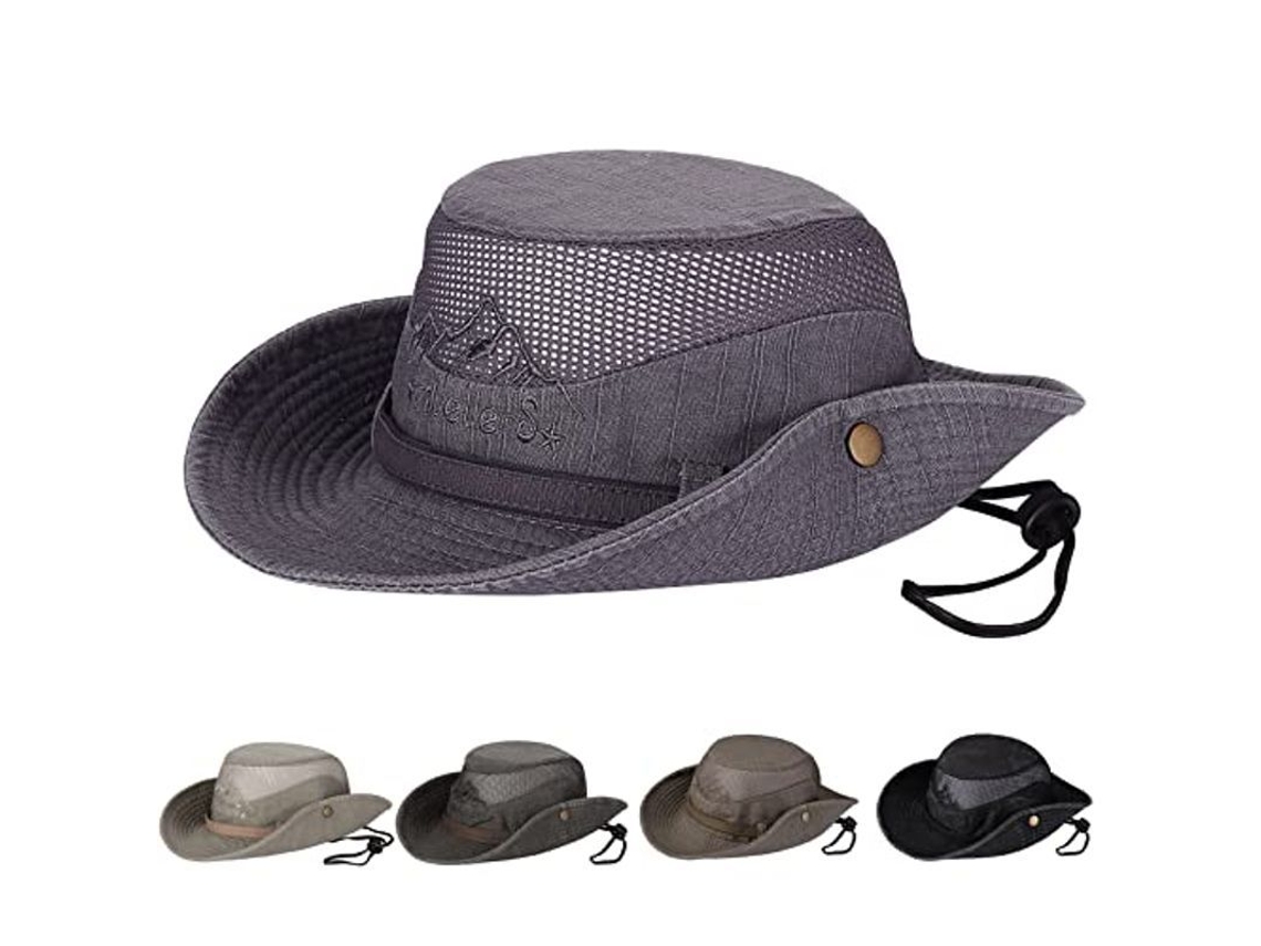 Chapéu Bucket Linjou 2026 com Proteção UV UPF 50+, Respirável, Dobrável, Unissex (Cinza)