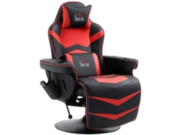 Cadeira Gamer de Massagem com encosto reclinável, apoio para pés, suporta 120kg, vermelho | S/MARCA