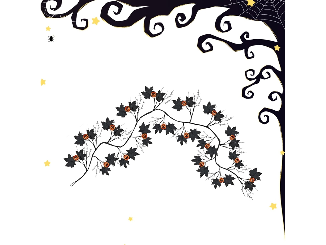 Luzes De Halloween Em Formato De Galho De Videira 54 Leds Cordão De Luzes De Parede À Prova Dág Gokoco
