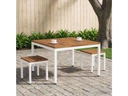 Vidaxl Mesa De Centro Natural E Branco 100 X 100,5 X 45 Cm