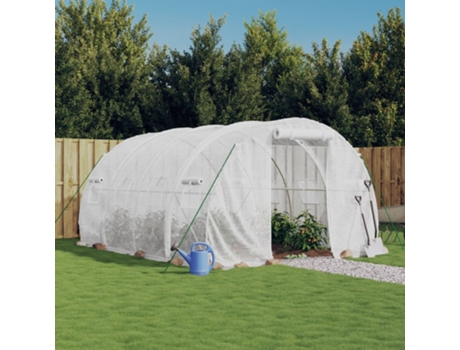 Estufa com Estrutura de Aço 12 M² 4X3X2 M Branco VIDAXL
