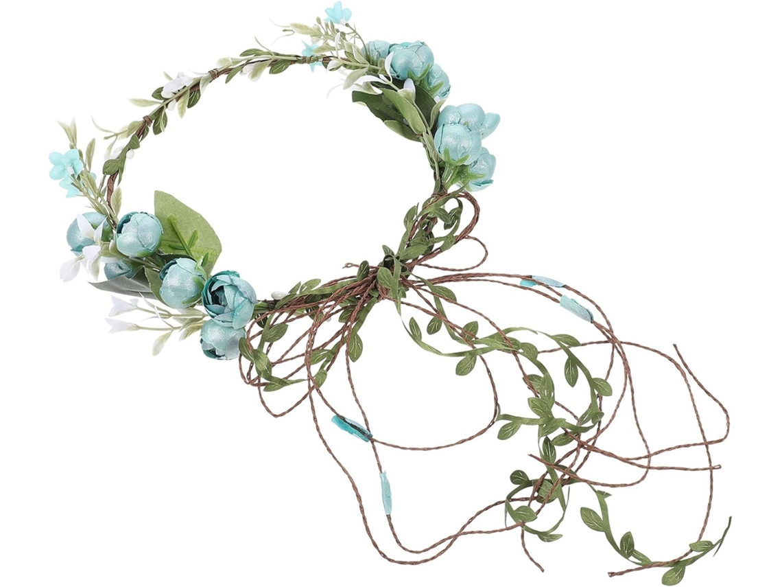 Nuobesty Tiara De Flores Artificiais 3d Azuis Para Mulheres, Acessório Decorativo Para Cabelo Com Flores