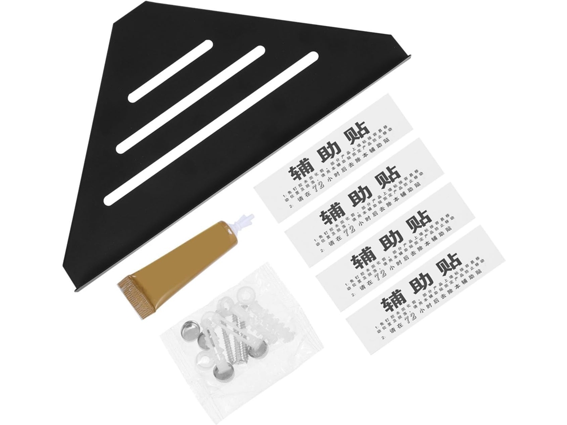 Organizador De Parede Triangular Ciieeo Para Banheiro, Em Aço Inoxidável Preto