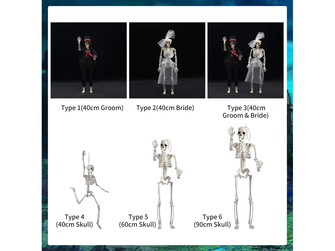 Decoração de Halloween Skeleton com Noivos LAXISCREED