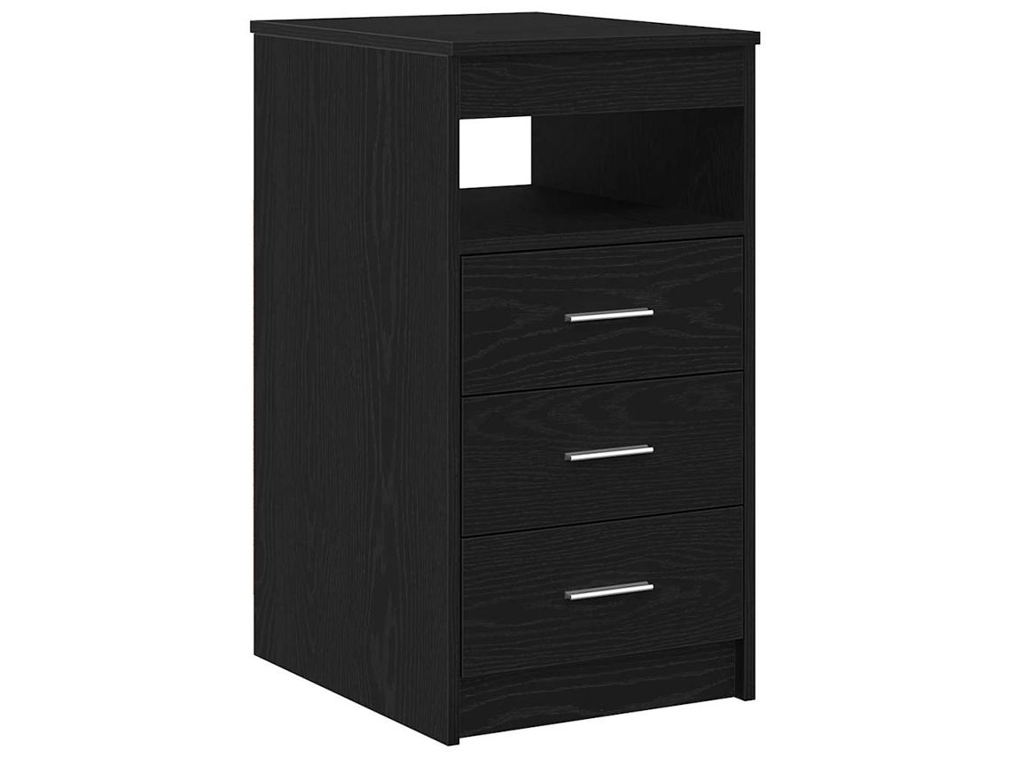 Armário com Gavetas em Carvalho Preto 40x50x76 cm Madeira Engenheirada MAISON EXCLUSIVE
