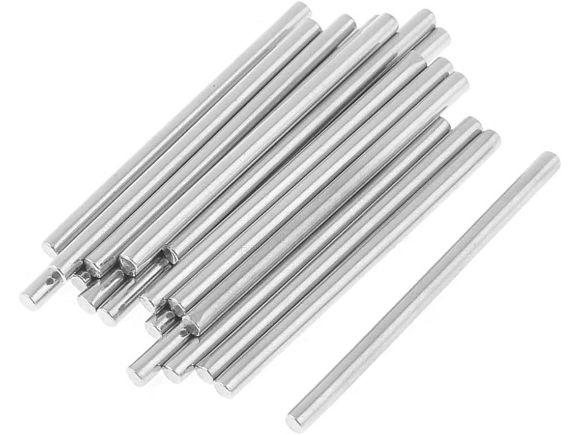 20 Peças de Modelos Industriais em Tom Prateado, Eixo de Metal 50 X 3 Mm CHABERLU