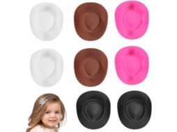 Presilhas De Cabelo Em Formato De Mini Chapéu De Caubói, Conjunto Com 10 Unidades, De Plástico Confortável.