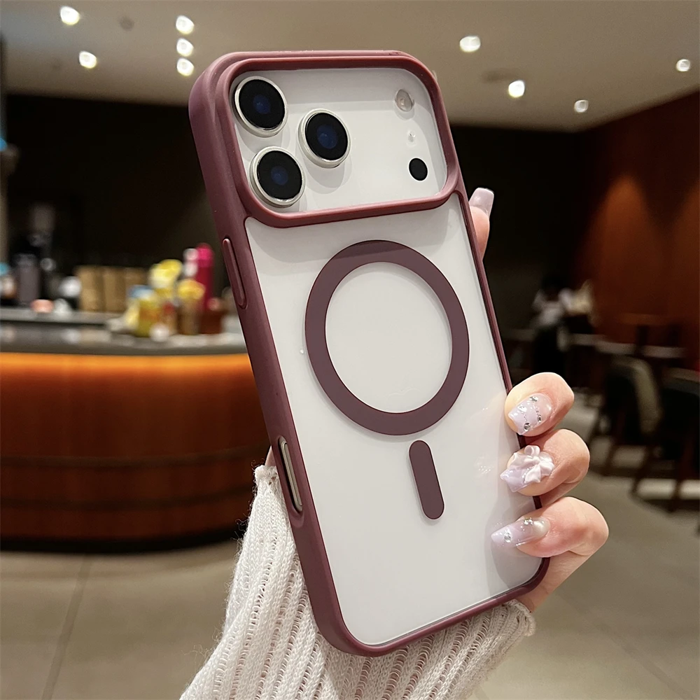 (roxo-avermelhado, Iphone 14 Plus) Capa Ultrafina E Resistente A Impactos, Hipoalergênica E Compatível Com Carregamento Sem Fio Magnético.