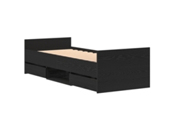 Conjunto 1 Estrutura De Cama Moderna Vidaxl Preto Derivados De Madeira (193 X 78 X 50 Cm)