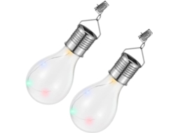 Lâmpadas Solares Led Suspensas, Em Plástico Resistente, Econômicas, Com Fio De Cobre, Pacote Com 4 Unidades, Fáceis De Instalar.
