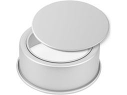 Forma redonda de alumínio anodizado para tigelas e bolos com fundo removível.