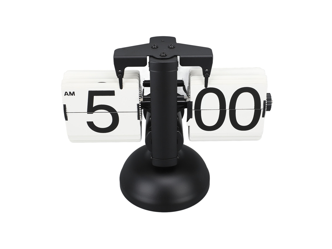 Rebe-reloj De Página Giratoria Retro Estilo Europeo Acero Inoxidable 304 Digital De Mesa Automático 12h Patas Negras Páginas Blancas