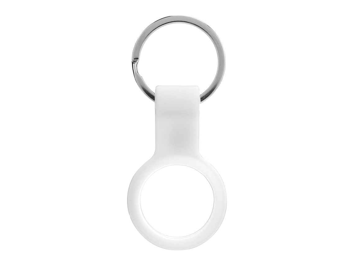Capa de silicone protetora anti arranhões com chaveiro para localizador de telefone iOS branca