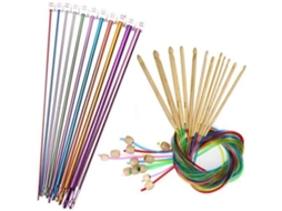 Conjunto De 23 Agulhas De Crochê Tunisiano Com Miçangas Em Bambu Composto Aquaforge