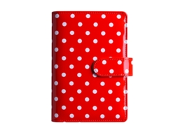 A6 Red Polka Dot Ring Binder Planner Single Cover Cash Budget Record Book